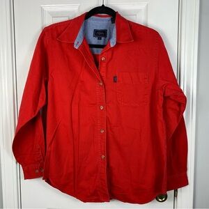 Roper Red Button Down Shirt Size Medium